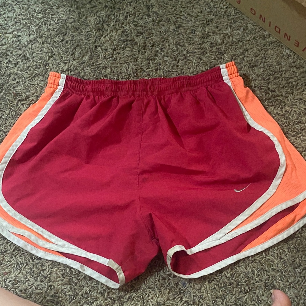 Nike Red and Orange Athletic Running Shorts